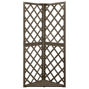 Eckspalier Grau 50x50x145 cm Massivholz Tanne