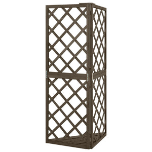 Eckspalier Grau 50x50x145 cm Massivholz Tanne