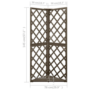 Eckspalier Grau 50x50x145 cm Massivholz Tanne