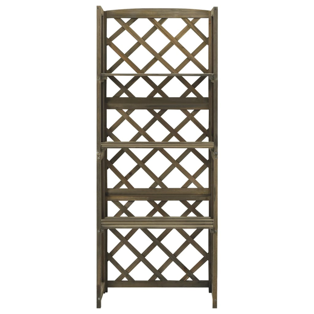 Spalier mit Ablagen Grau 55x30x140 cm Massivholz Tanne