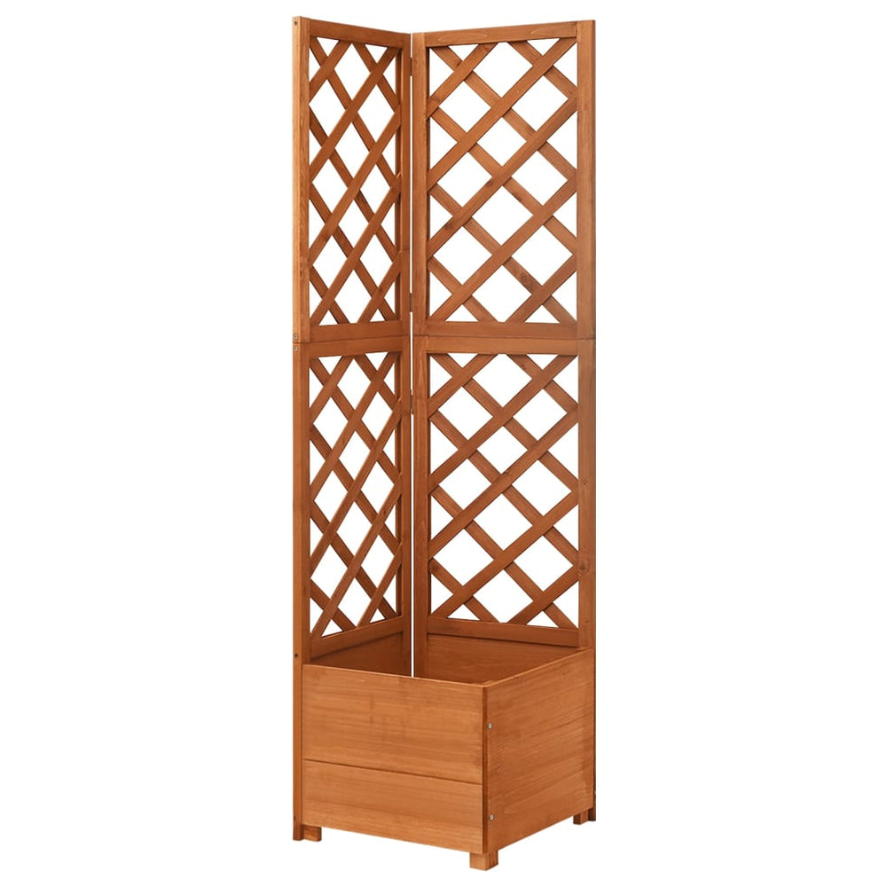 vidaXL Treillis d'angle avec jardinière 40x40x150cm Bois de sapin massif