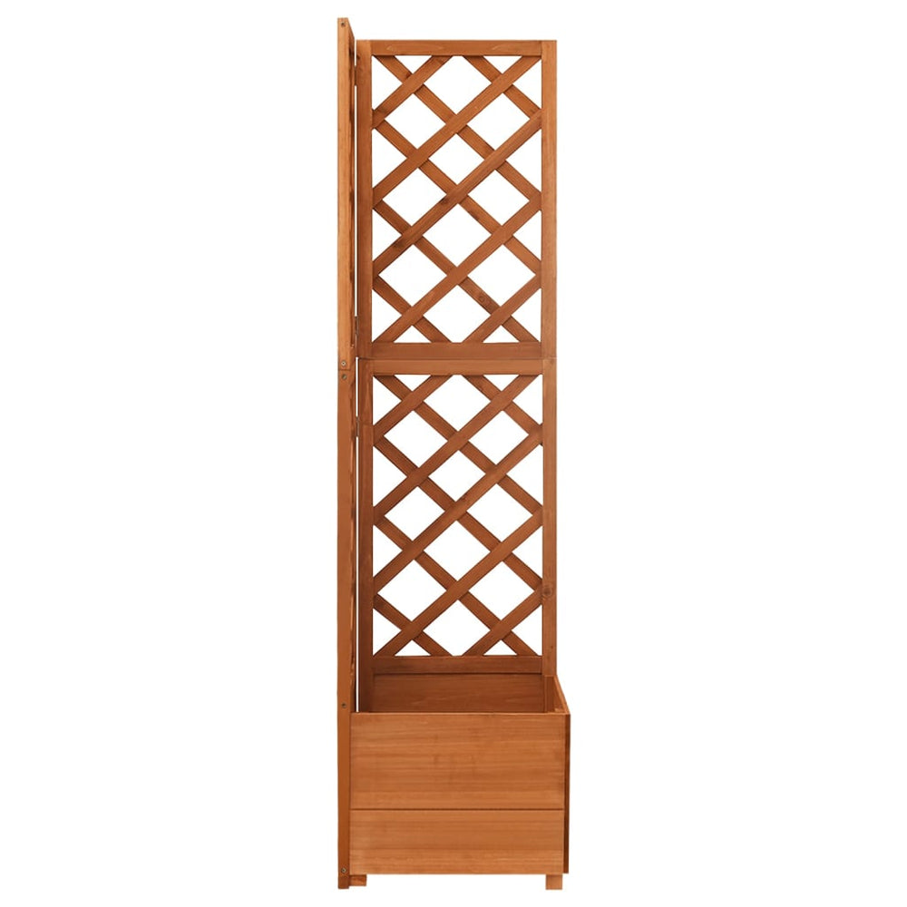 vidaXL Treillis d'angle avec jardinière 40x40x150cm Bois de sapin massif