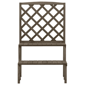 Blumentreppe mit Rankgitter Grau 70x42x115cm Massivholz Tanne