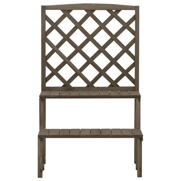 Blumentreppe mit Rankgitter Grau 70x42x115cm Massivholz Tanne