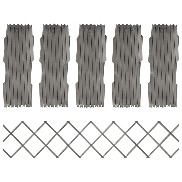 vidaXL Clôtures de jardin 5 pcs Gris Bois de sapin massif 180x30 cm