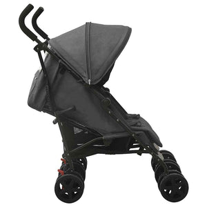 vidaXL Poussette double anthracite Acier
