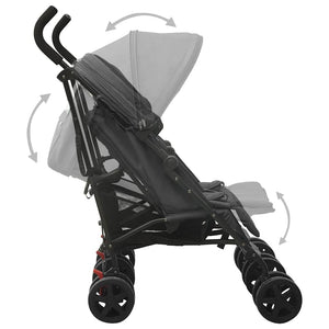 vidaXL Poussette double anthracite Acier