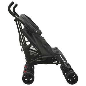vidaXL Poussette double anthracite Acier