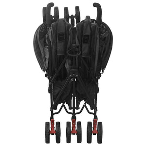 vidaXL Poussette double anthracite Acier