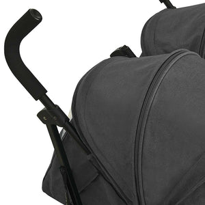 vidaXL Poussette double anthracite Acier
