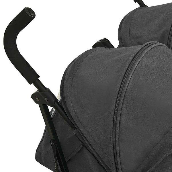vidaXL Poussette double anthracite Acier