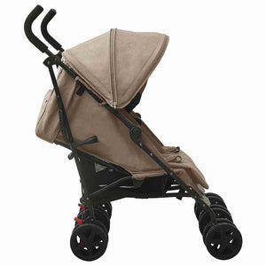 vidaXL Poussette double taupe en acier