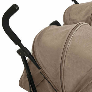 vidaXL Poussette double taupe en acier