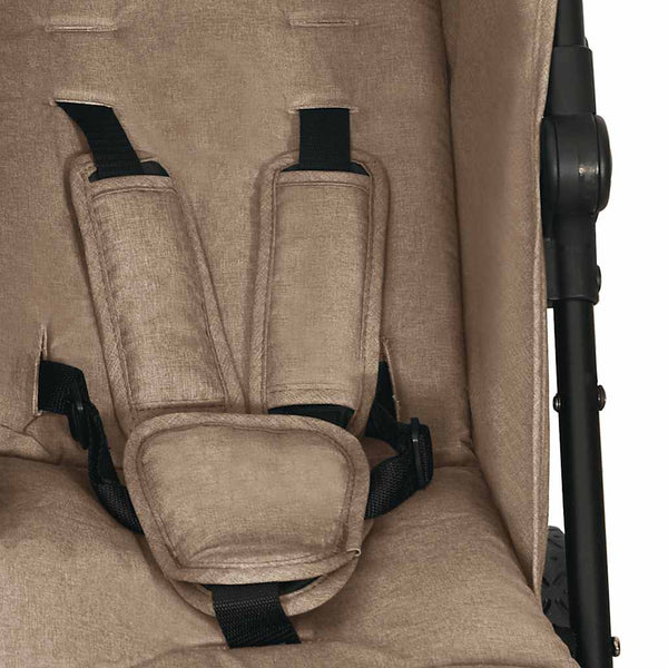 vidaXL Poussette double taupe en acier