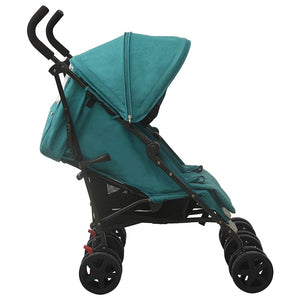 vidaXL Poussette double verte en acier