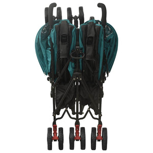 vidaXL Poussette double verte en acier