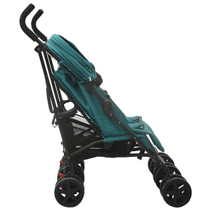 vidaXL Poussette double verte en acier