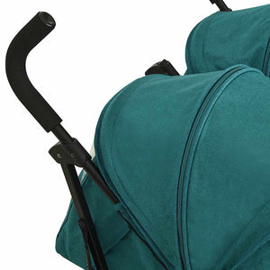 vidaXL Poussette double verte en acier