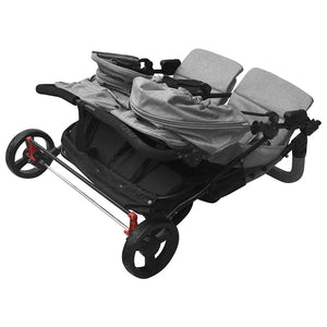 vidaXL Poussette double gris clair acier