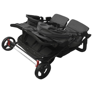 vidaXL Poussette double anthracite Acier
