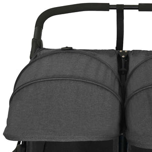 vidaXL Poussette double anthracite Acier