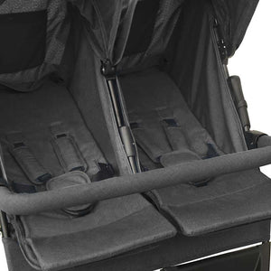 vidaXL Poussette double anthracite Acier