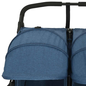 Marineblauer Zwillingskinderwagen aus Stahl