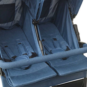 Marineblauer Zwillingskinderwagen aus Stahl