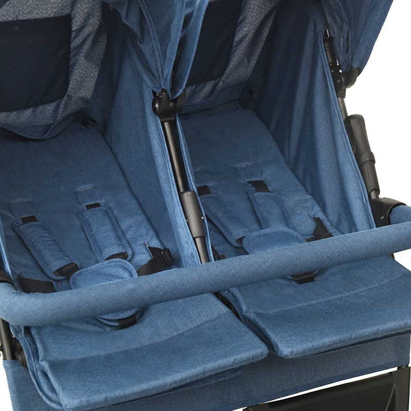 Marineblauer Zwillingskinderwagen aus Stahl