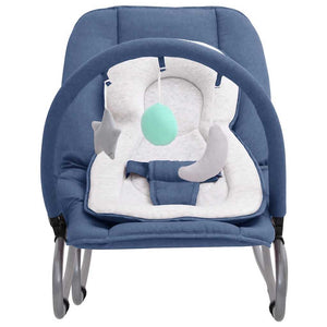 Marineblaue Babywippe mit Stahlrahmen