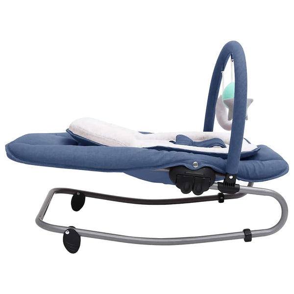 Marineblaue Babywippe mit Stahlrahmen