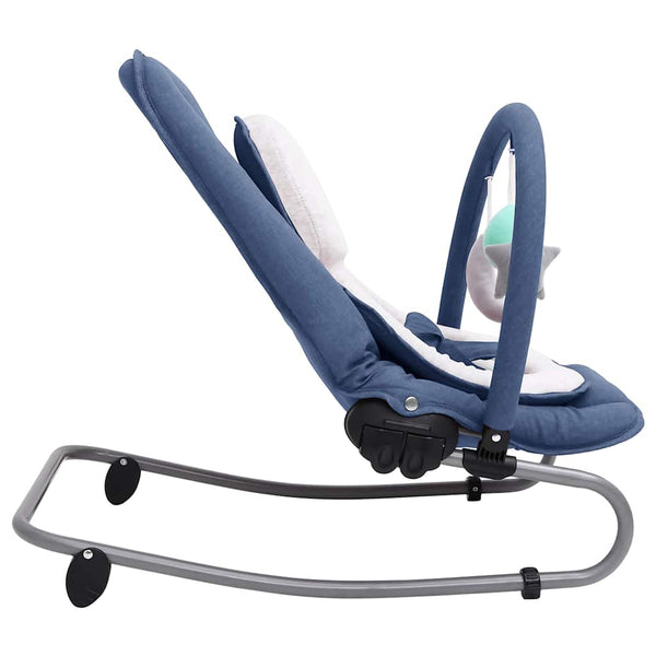 Marineblaue Babywippe mit Stahlrahmen