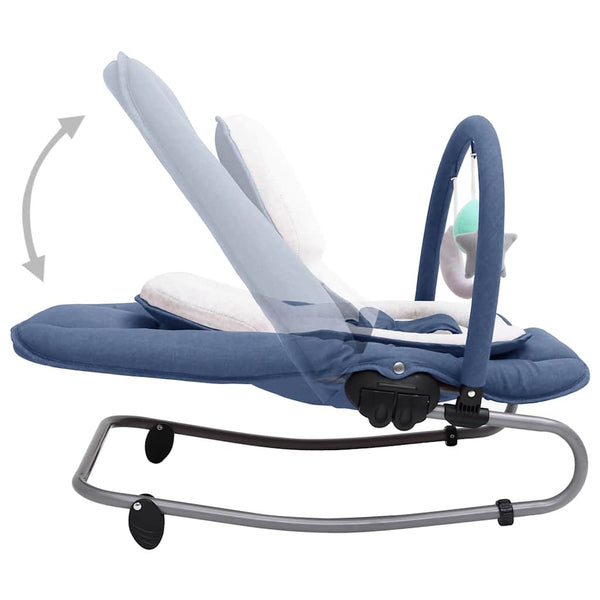 Marineblaue Babywippe mit Stahlrahmen
