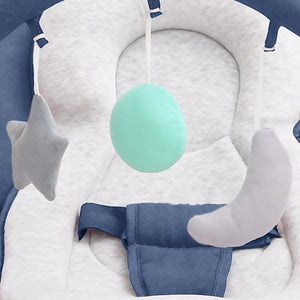 Marineblaue Babywippe mit Stahlrahmen