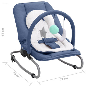 Marineblaue Babywippe mit Stahlrahmen