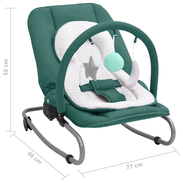 Grüne Babywippe aus Stahl