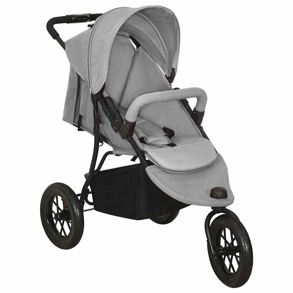 vidaXL Poussette gris clair acier