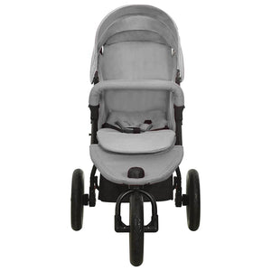 vidaXL Poussette gris clair acier
