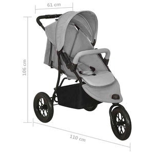 vidaXL Poussette gris clair acier