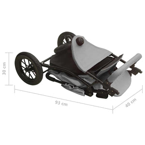 Hellgrauer Kinderwagen aus Stahl