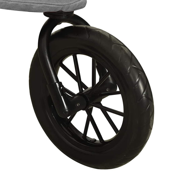 vidaXL Poussette gris clair acier