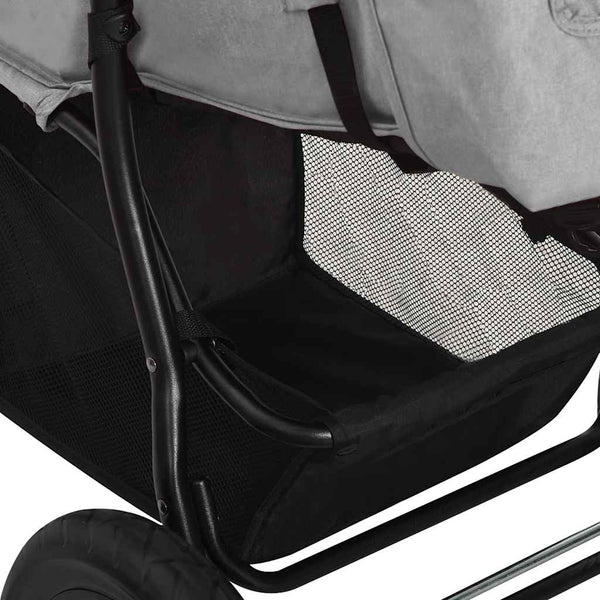 vidaXL Poussette gris clair acier
