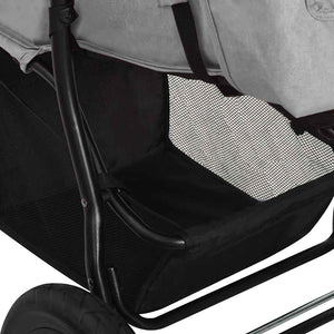 Hellgrauer Kinderwagen aus Stahl
