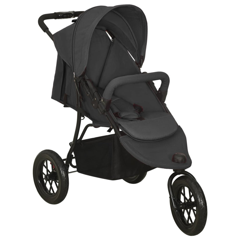 vidaXL Poussette anthracite acier