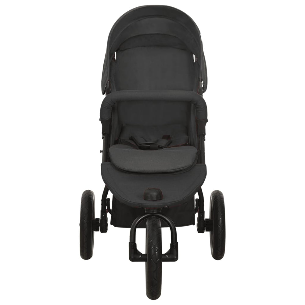 vidaXL Poussette anthracite acier