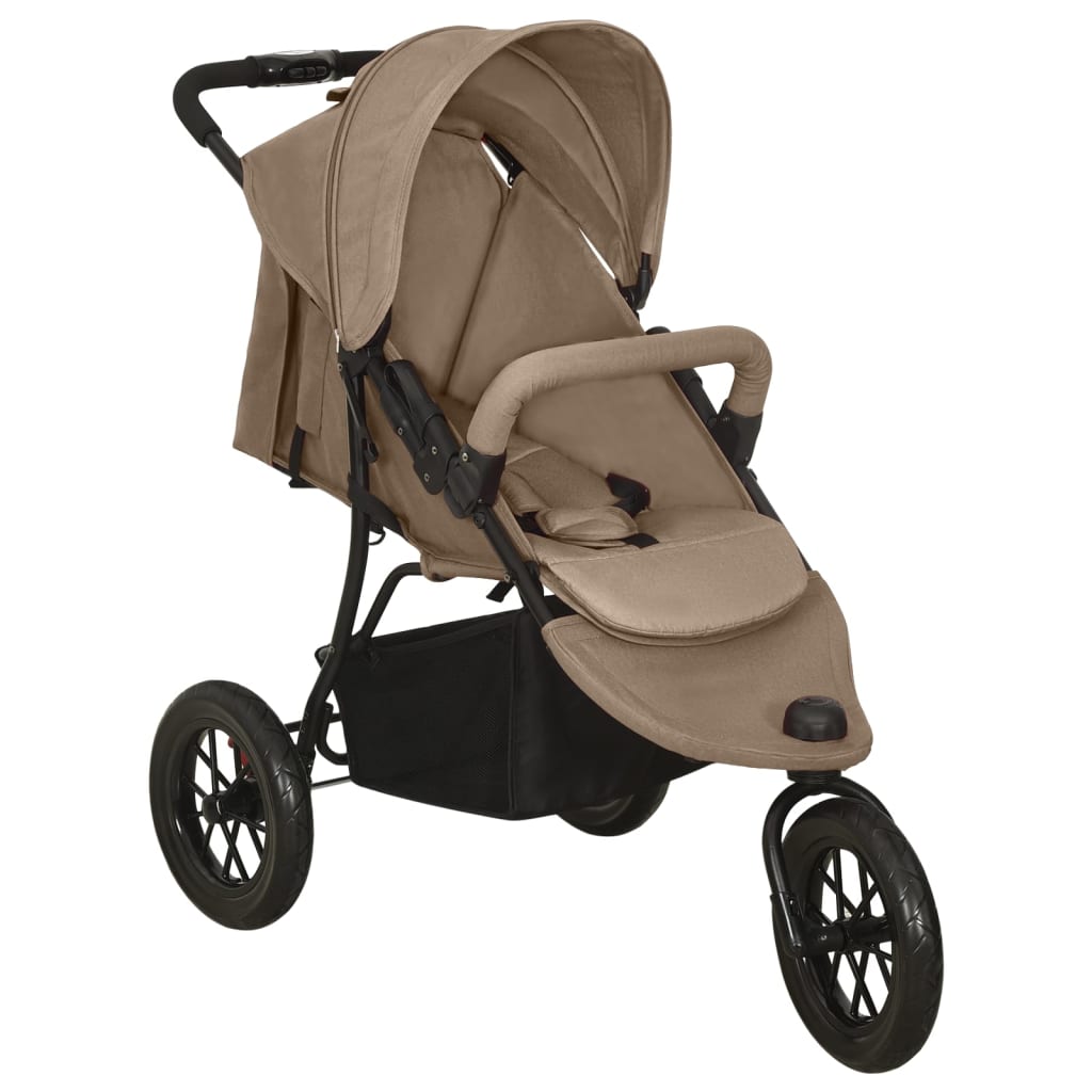 Taupe Kinderwagen aus Stahl