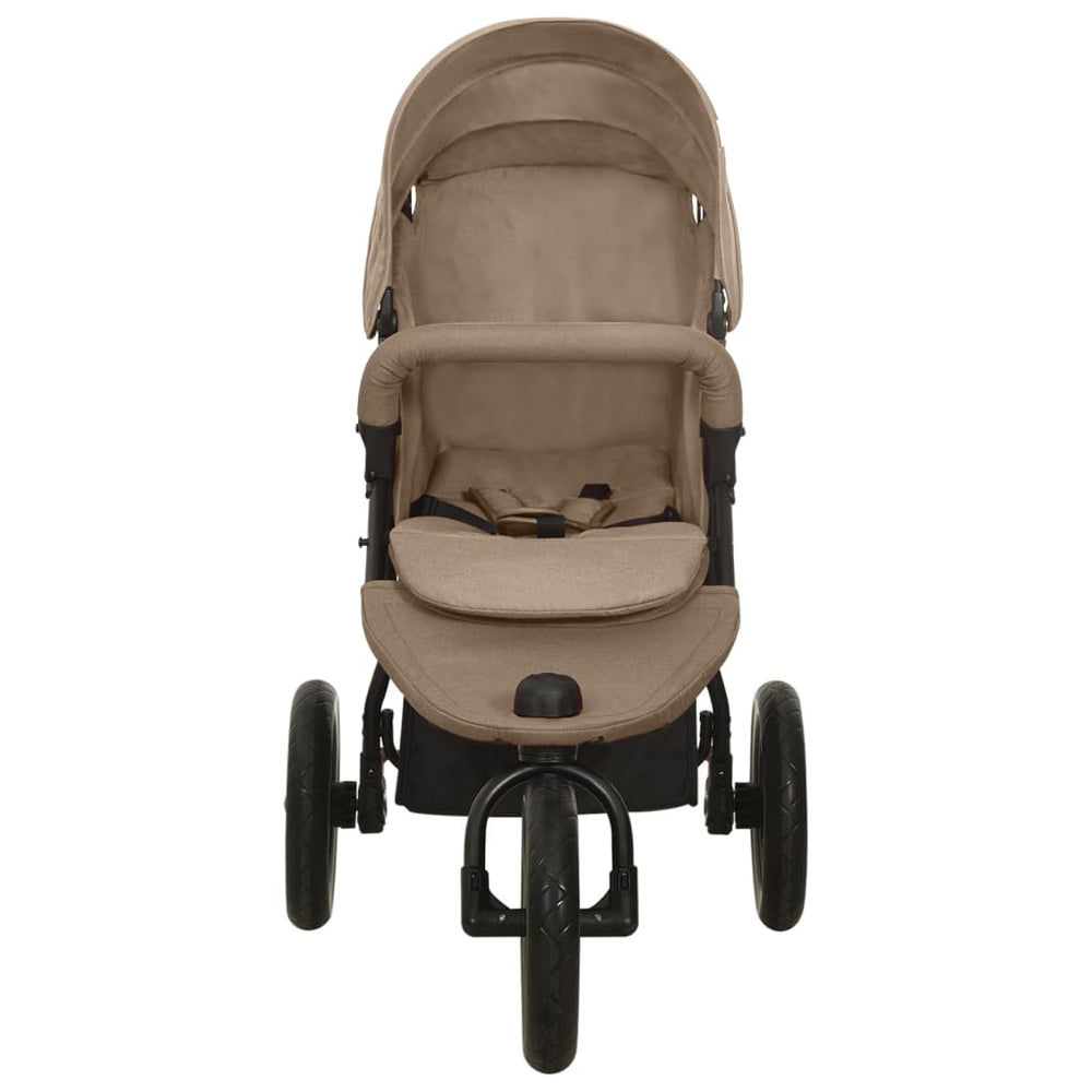 vidaXL Poussette Taupe Acier