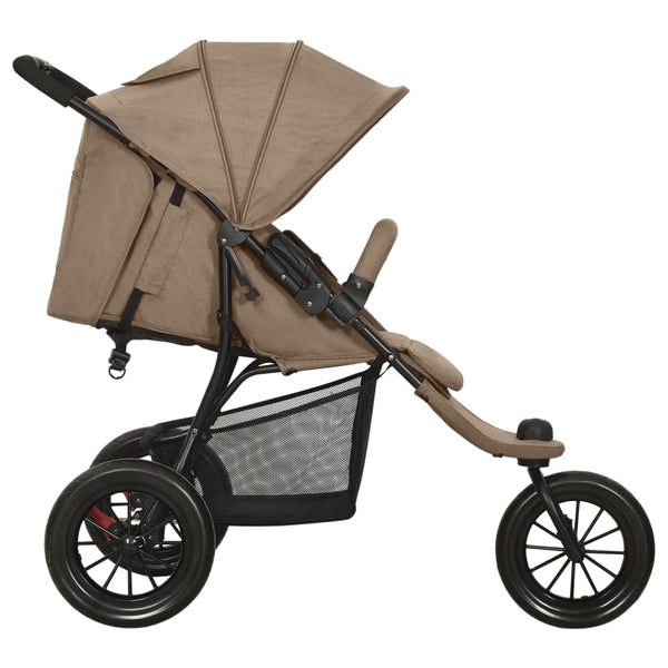 Taupe Kinderwagen aus Stahl