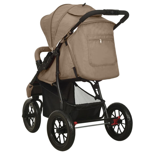 Taupe Kinderwagen aus Stahl