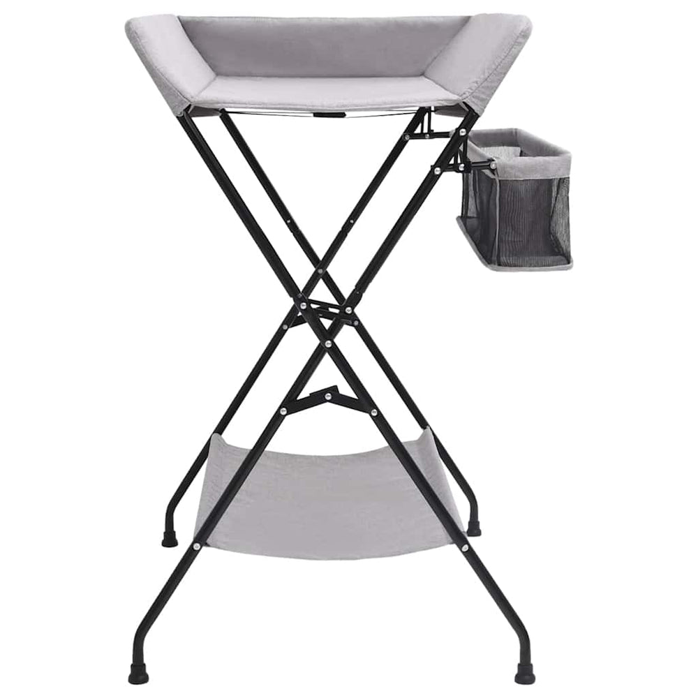 vidaXL Table à langer gris clair fer
